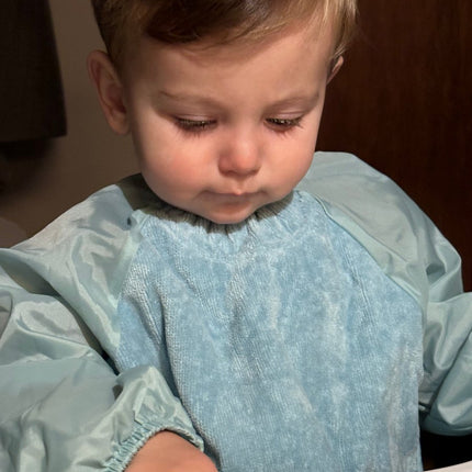 Silly Billyz Slabbetje Small Met Lange Mouwen Dusty Blue koop je bij Babywinkel