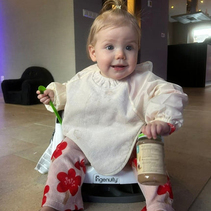 Silly Billyz Slabbetje Small Met Lange Mouwen White Sand koop je bij Babywinkel