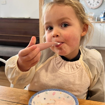 Silly Billyz Slabbetje Small Met Lange Mouwen White Sand koop je bij Babywinkel