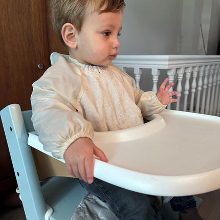 Silly Billyz Slabbetje Small Met Lange Mouwen White Sand koop je bij Babywinkel