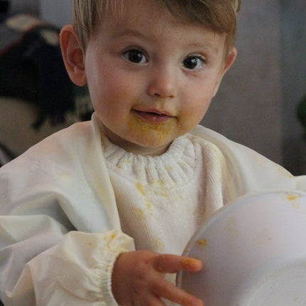 Silly Billyz Slabbetje Small Met Lange Mouwen White Sand koop je bij Babywinkel