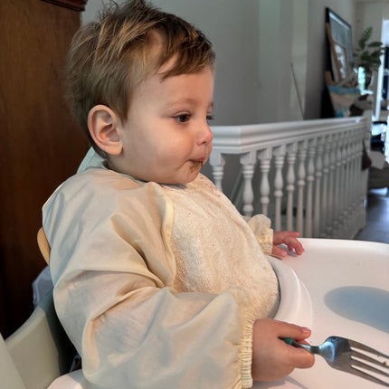 Silly Billyz Slabbetje Small Met Lange Mouwen White Sand koop je bij Babywinkel