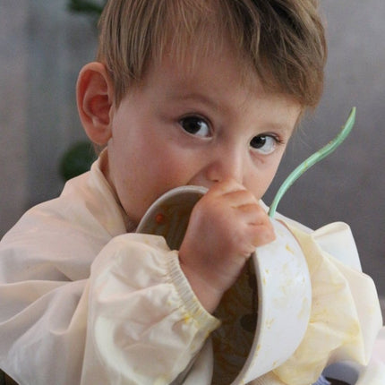 Silly Billyz Slabbetje Small Met Lange Mouwen White Sand koop je bij Babywinkel