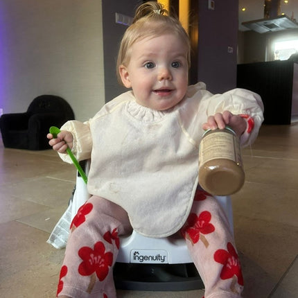 Silly Billyz Slabbetje Small Met Lange Mouwen White Sand koop je bij Babywinkel