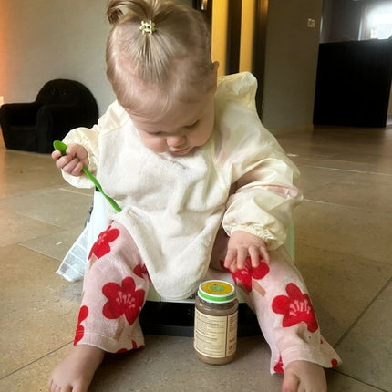 Silly Billyz Slabbetje Small Met Lange Mouwen White Sand koop je bij Babywinkel