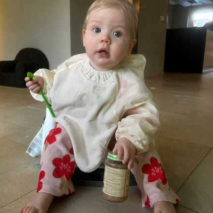 Silly Billyz Slabbetje Small Met Lange Mouwen White Sand koop je bij Babywinkel