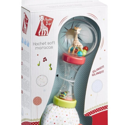Sophie de Giraf Rammelaar Zachte Maracas Wit/Rood koop je bij Babywinkel