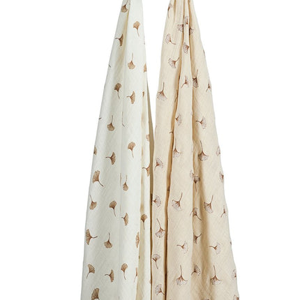 Meyco Hydrofiele Doek Ginkgo Offwhite/Soft Sand 120Cm 2St koop je bij Babywinkel