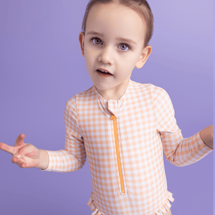 Swim Essentials Badpak Kind Apricot Orange Lange Mouwen koop je bij Babywinkel