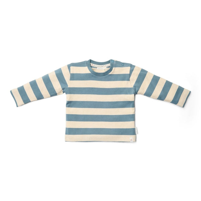 Little Dutch Baby Shirt Lange Mouw Zand Blauw Gestreept koop je bij Babywinkel