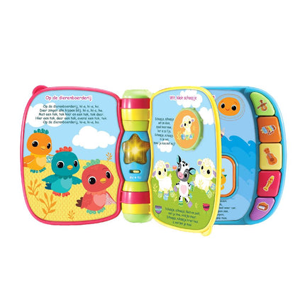 Vtech Baby Boekje Dierenvriendjes Liedjes Blauw koop je bij Babywinkel