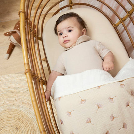 Meyco Wiegdeken Ginkgo Soft Sand 75X100Cm koop je bij Babywinkel