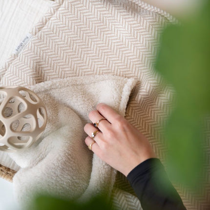 Baby's Only Wiegdeken Teddy Dawn Nordic Blue/Ecru koop je bij Babywinkel