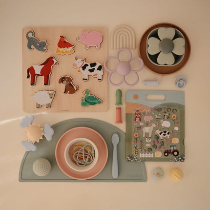 Mushie Puzzel Wooden Farm koop je bij Babywinkel
