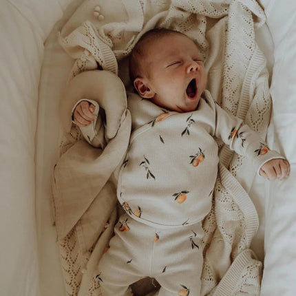Yumi Baby Overslag Shirt Baby Beige Oranges koop je bij Babywinkel