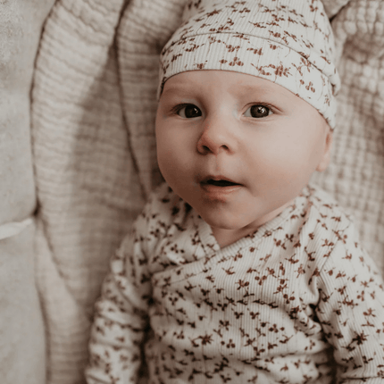 Yumi Baby Overslag Shirt Baby Brown Leafs koop je bij Babywinkel